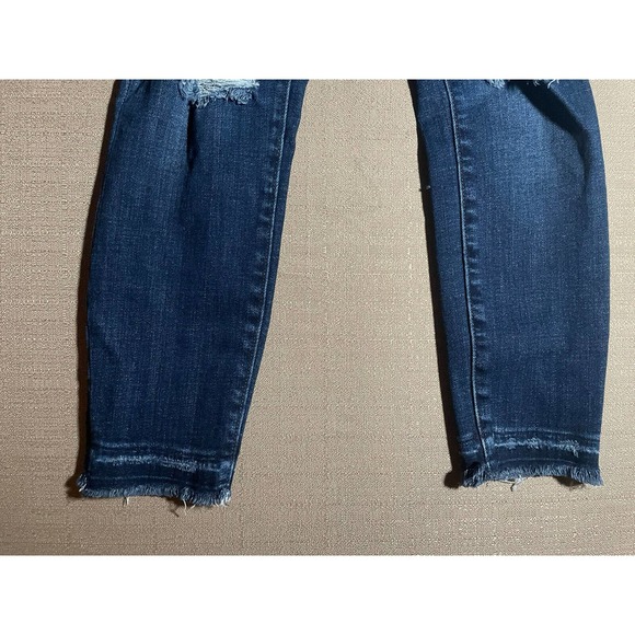 Abercrombie & Fitch Women’s 25 0S Simone High Rise Ankle Jeans Distressed Dark - Picture 2 of 8